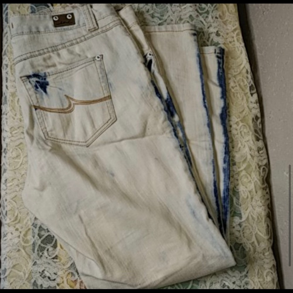 INC Acid Washed White Jeans Size 10